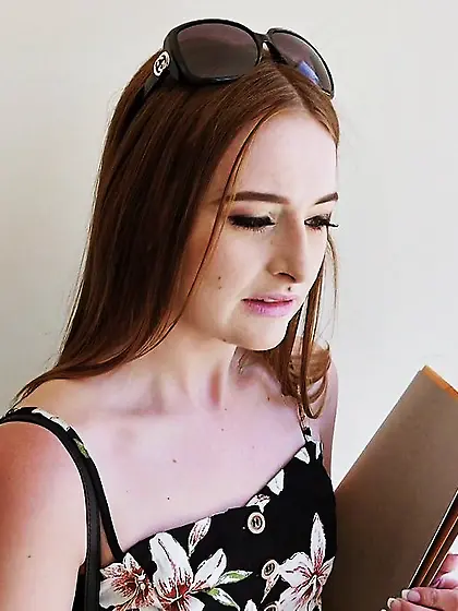 Long-haired small-titty chick enjoys