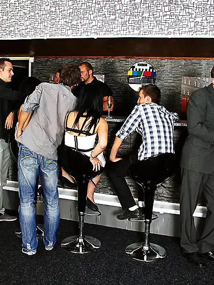 Dirty lads giving head and licking wet slits