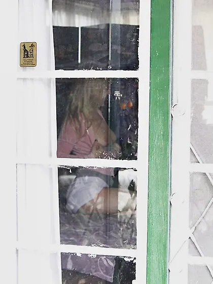 Tristyn Kennedy kneels before her good looking lover and sucks h