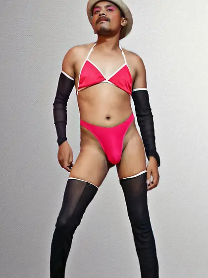 Crossdress bikni thong nude