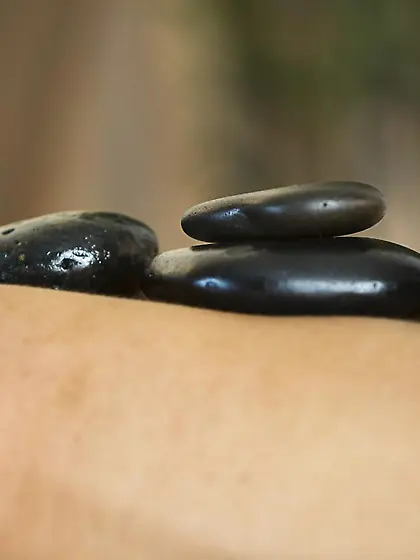 Exciting stone massage for the smooth skinned bimbo with cute na