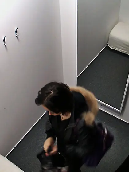 Curly-haired brunette cute panties