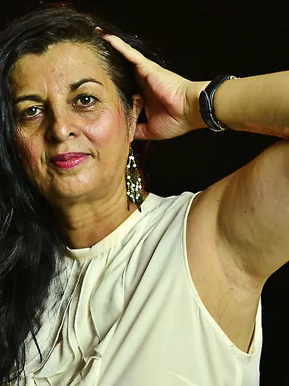 White granny black hair