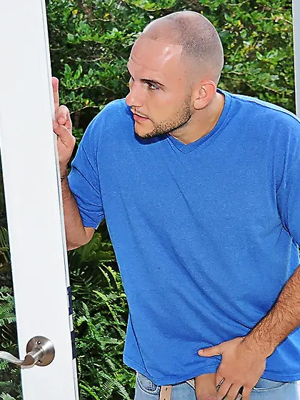 Horny brunette blowjob