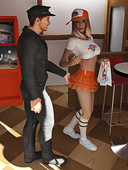 Young officer ruthlessly banging