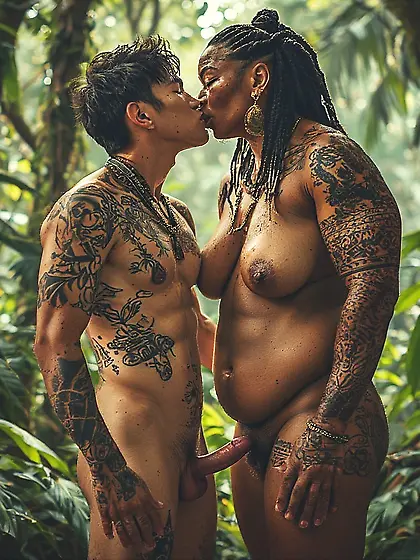 Young Asian Boy ends up with African Warrior