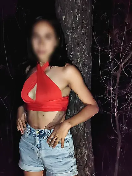 Naked in the forest at night