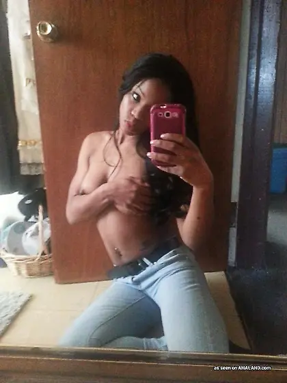 Red lingerie black girl