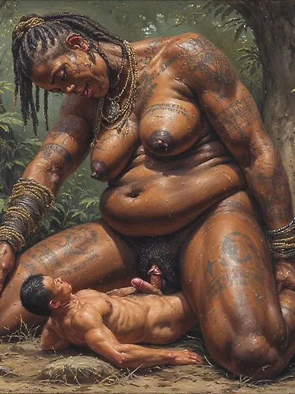 Young Asian Boy ends up with African Warrior