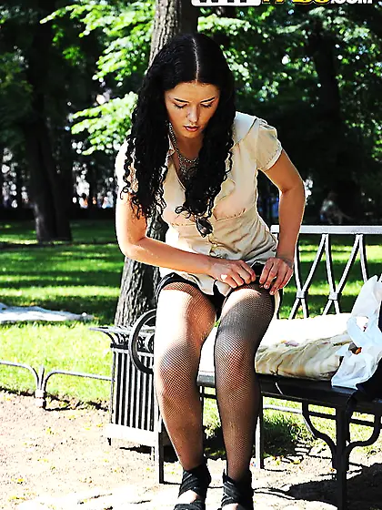 Angel Dickens dreams about a public dicking with her wet cunt