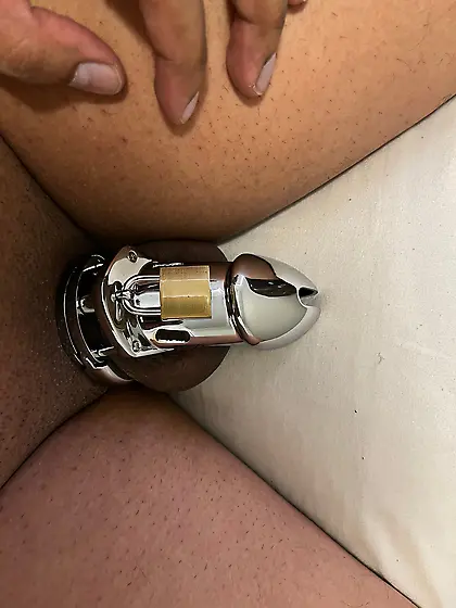 Indian small cock in Chastity,  cuckold cock caged