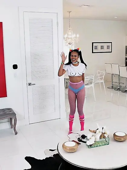 Petite naughty asian pony-tails