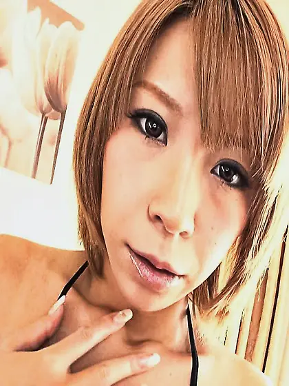 Busty Asian Sumire Matsu is rubbing vib against boobs and slidin