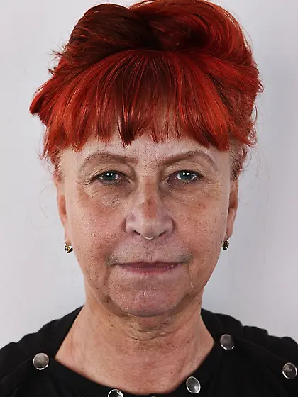 Redhead granny takes black