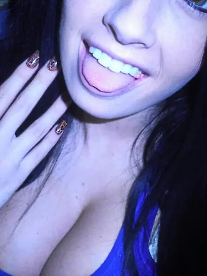 Tight black top brunette