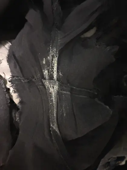 Something got her all messy.  In her shorts