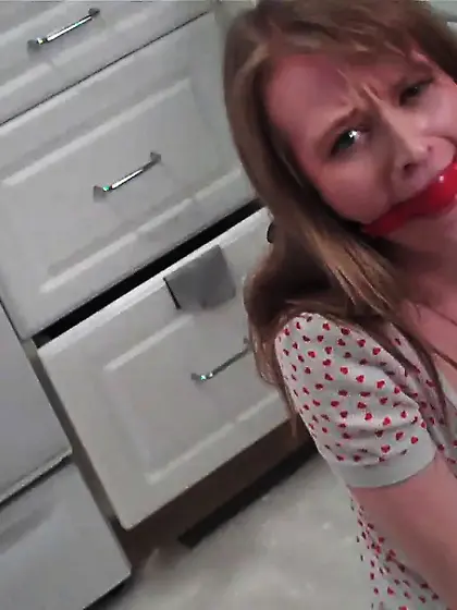 Natalie gagged and humiliated and pissing her pants