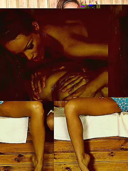 Lina Napoli and Sophie Lynx take on a lucky guy in the sauna and