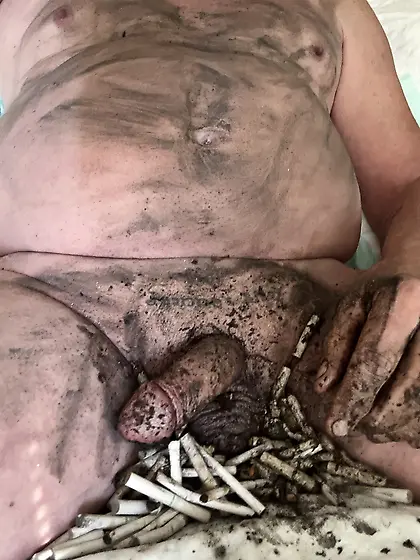 Submissive sissy male ashtray