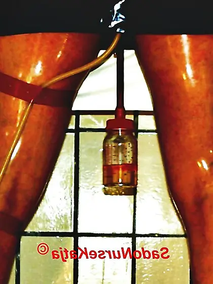 Rubber nurse enema clear spandex