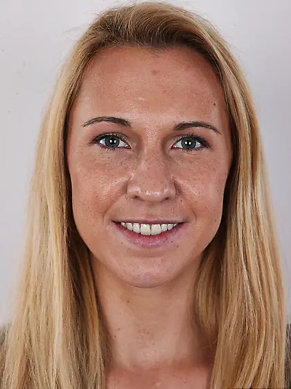 Blonde hottie takes black