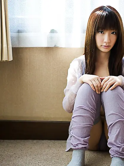 Amazing hairy pussy flashing from the young looking Asian chick