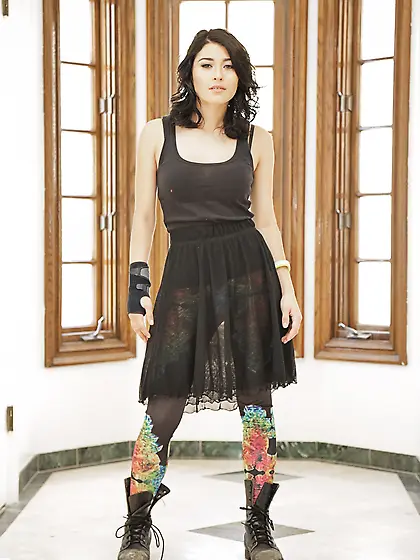 Lovely girl in boots has awesome body and wants everybody to che