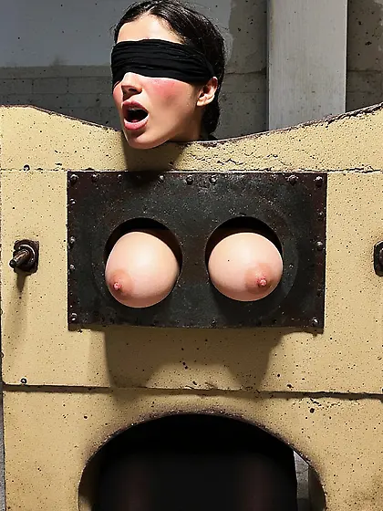 Tiddies on guillotine