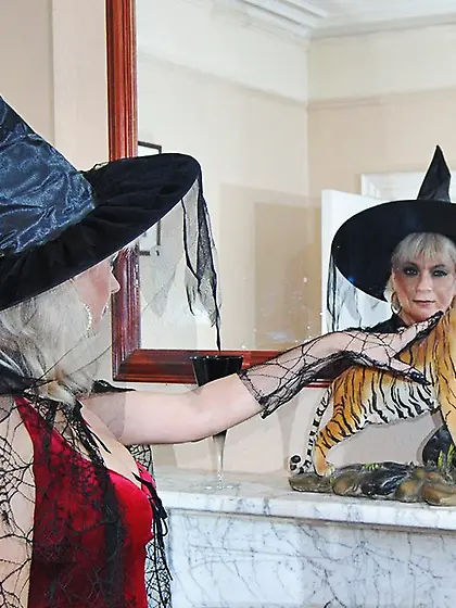 Alluring witch shows pale