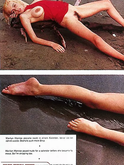 Blonde hottie wearing red