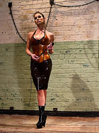 Dark haired bitch in bondage gets punished...