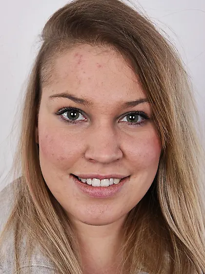 Fit fair-haired gal black