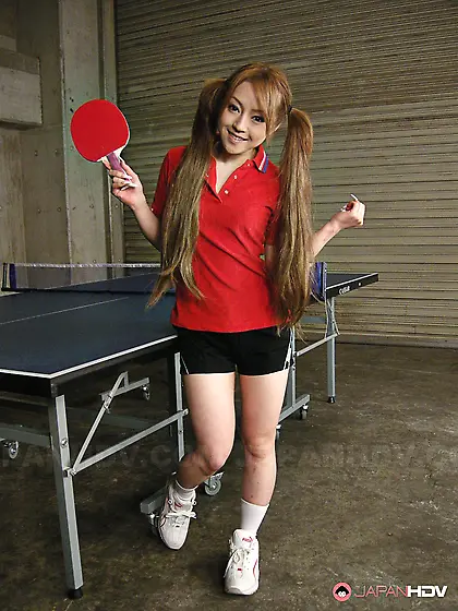 Japanese table tennis player Ria Sakurai enjoys a face fucking b