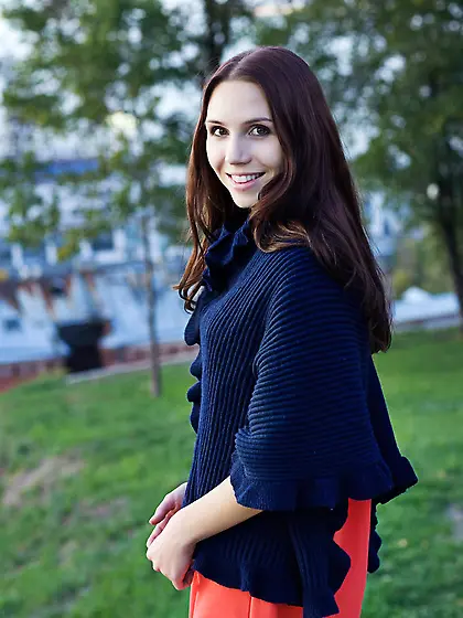 Skinny european brunette