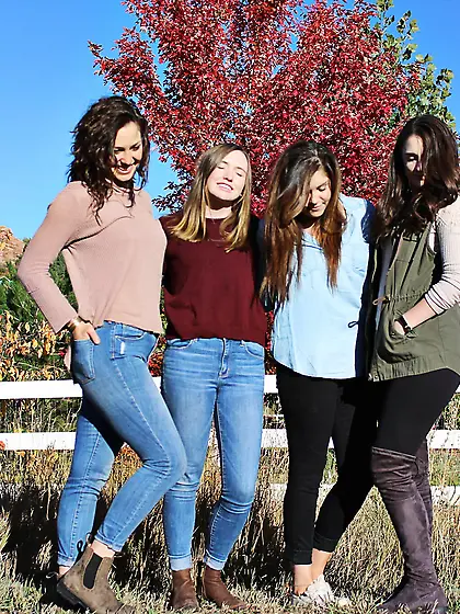 Four Sluts Show Their Butts