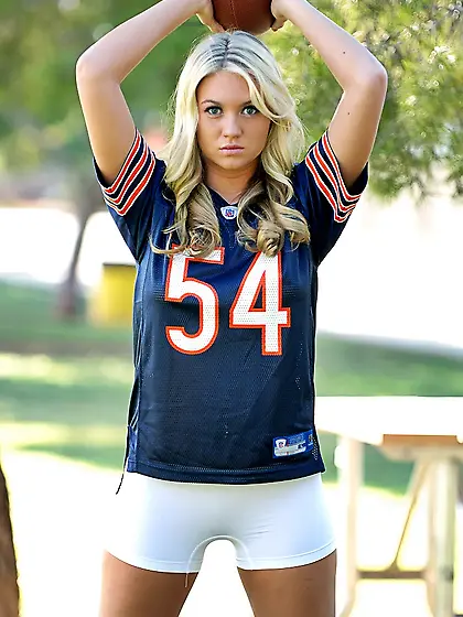 Gorgeous Alison Angel plays baseball and performs a striptease a