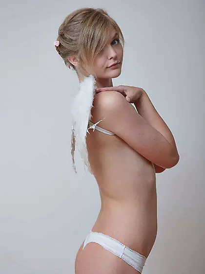 Stripping with white wings behind back is an integral part of hu