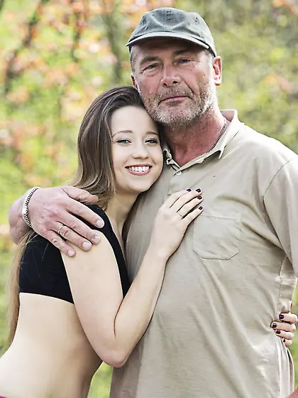 Public park bang for sexy teen and old perv