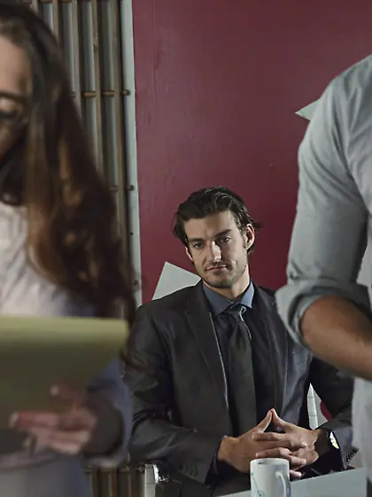 Sexy secretary conduct business