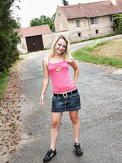 Blonde dildo ass