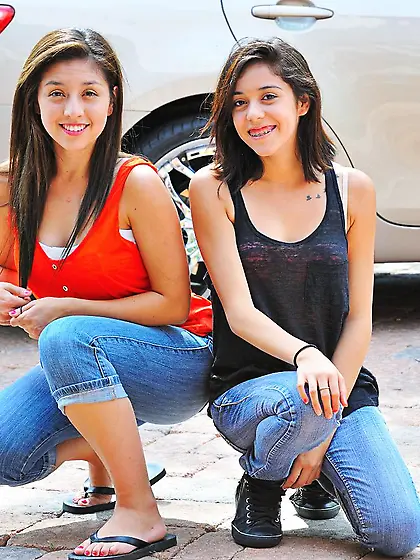 Sophie FTV makes Cortney FTV company as she gets naked in front