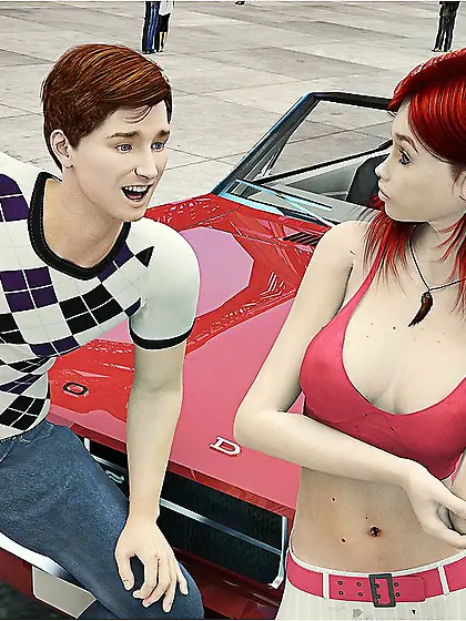 College students public threesome