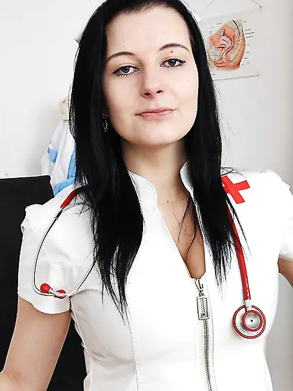 Uniform stockings masturbation