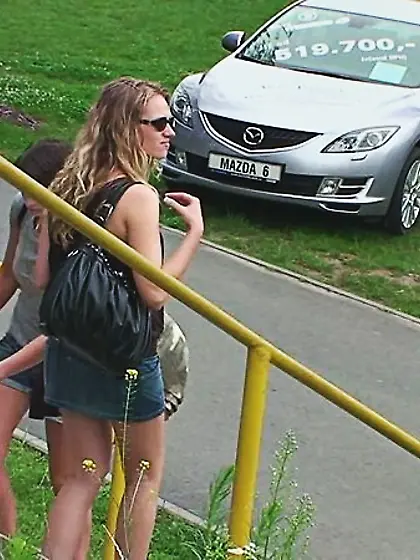 Girl showing shaved sweet