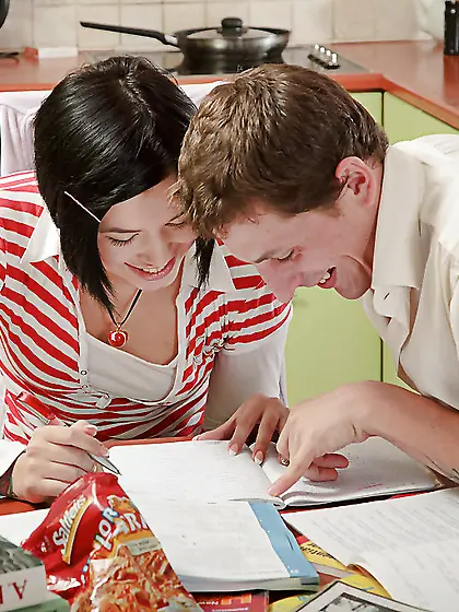 Brunette opens her legs to get licked and the whole thing is hot