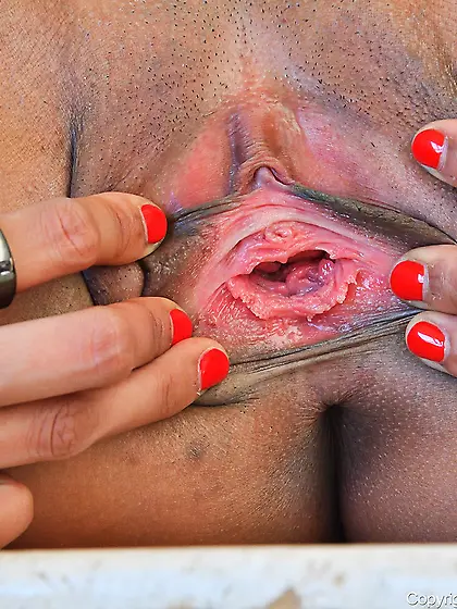 Brunette with a tan skin showing her remarkable masturbation ski