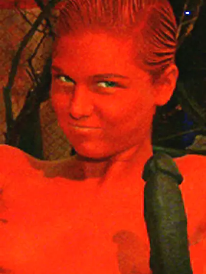 Tattooed tranny girl red