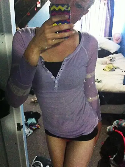 Black panties showing smooth