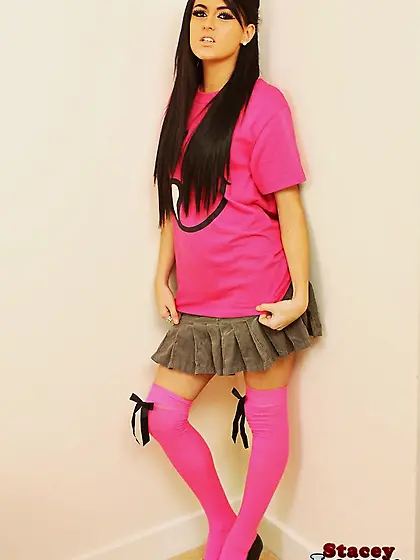 Teen babe strips loose