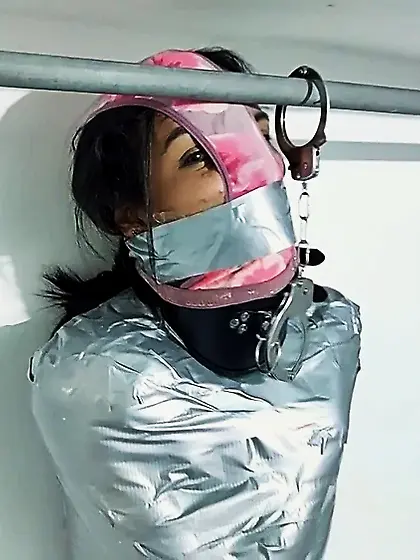 Panty Hooded Mummy Locked Up! - Selfgags